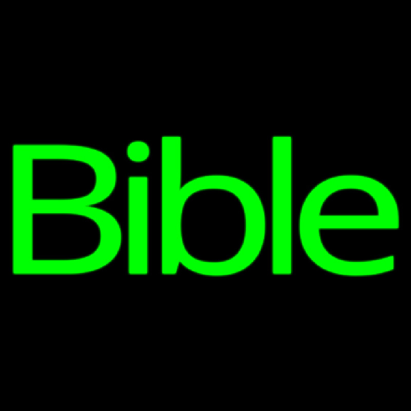 Green Bible Neon Skilt