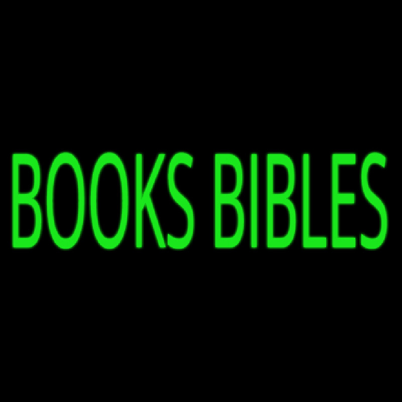 Green Books Bibles Neon Skilt