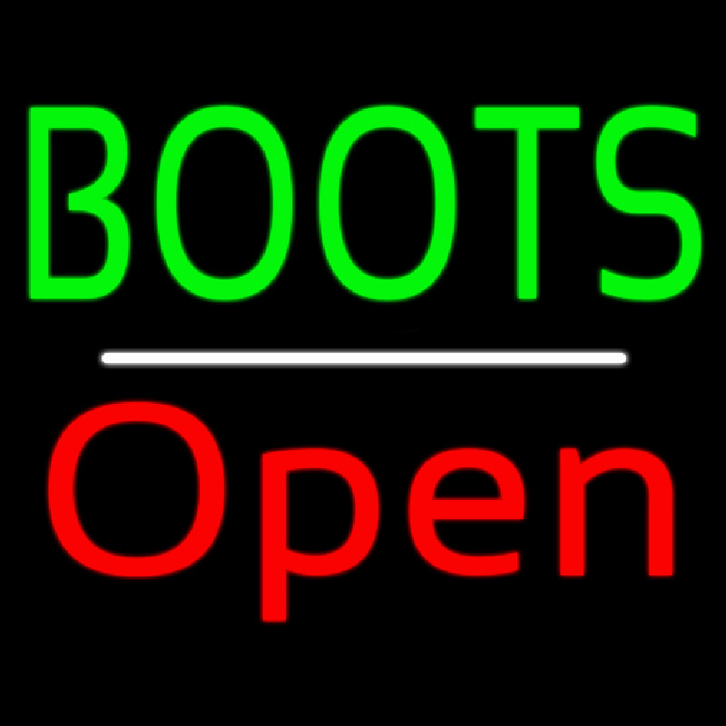 Green Boots Open With Line Neon Skilt