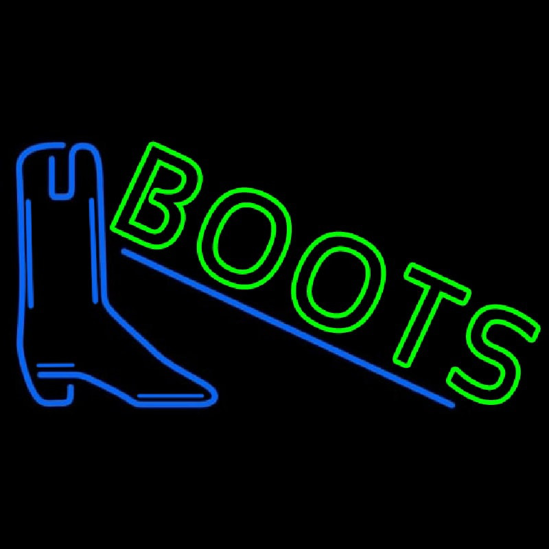 Green Boots With Logo Neon Skilt