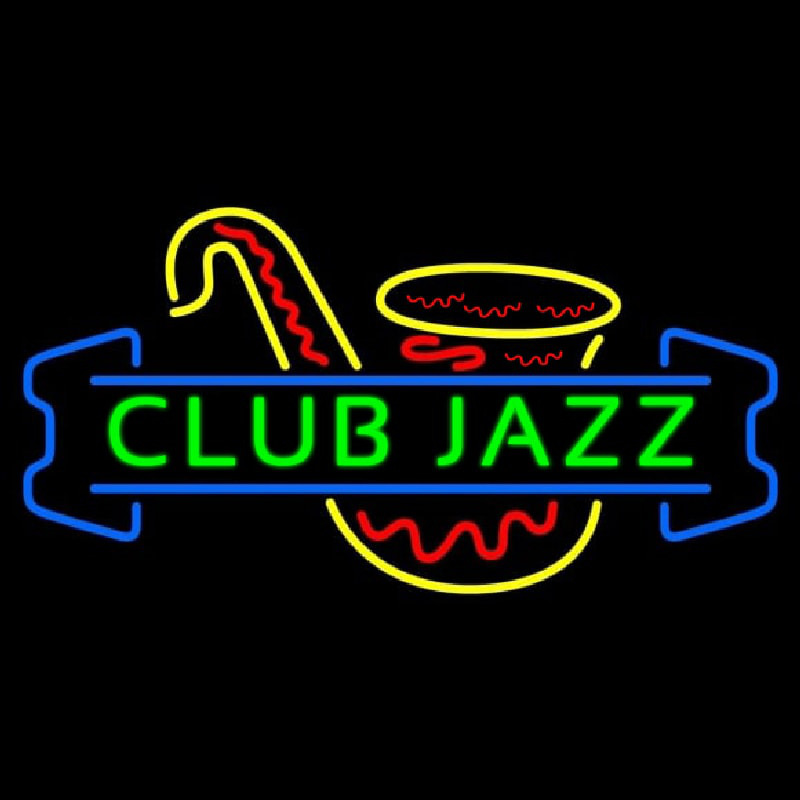 Green Club Jazz Block With Sa ophone 1 Neon Skilt