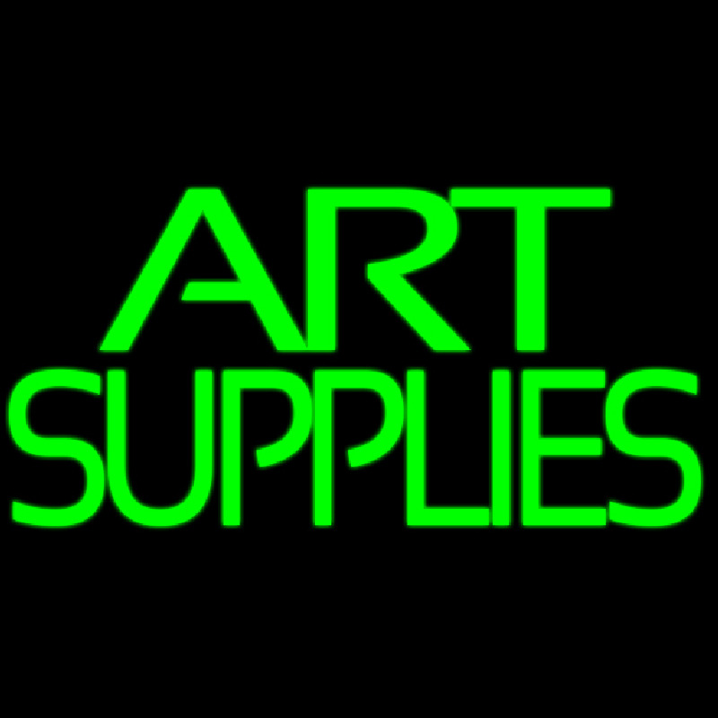 Green Double Stroke Art Supplies Neon Skilt