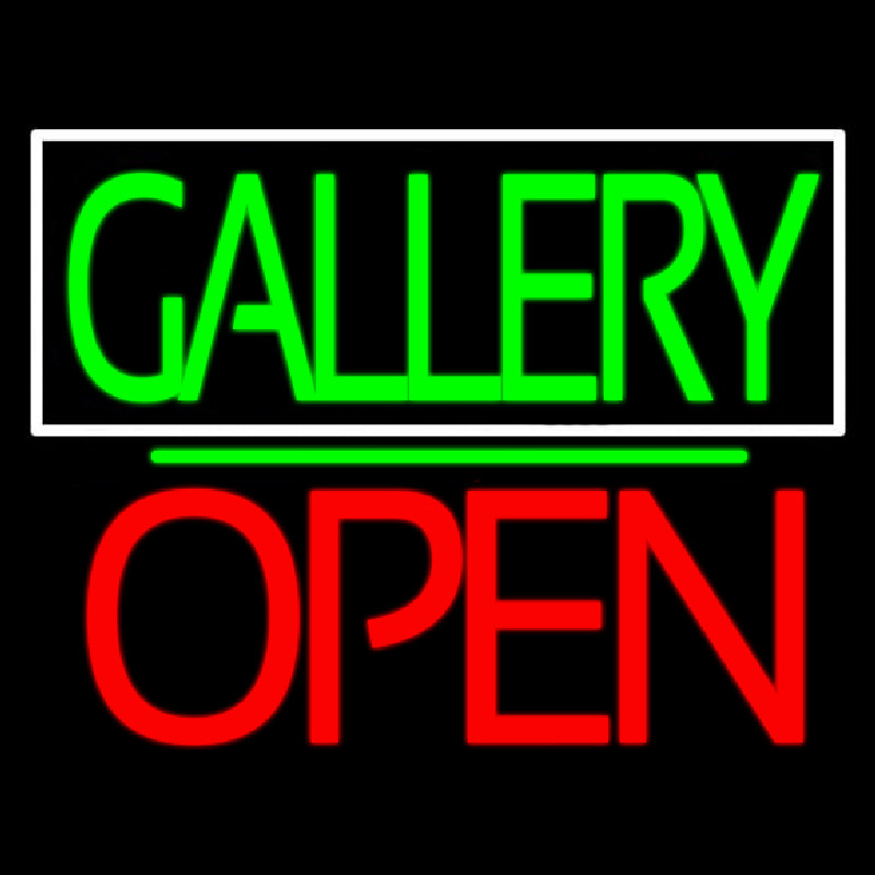 Green Gallery Block With Open 1 Neon Skilt