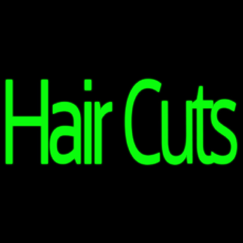 Green Hair Cuts Neon Skilt