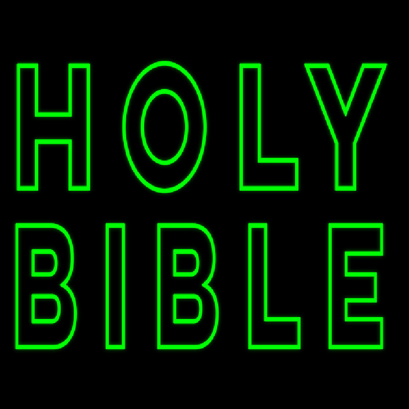 Green Holy Bible Neon Skilt