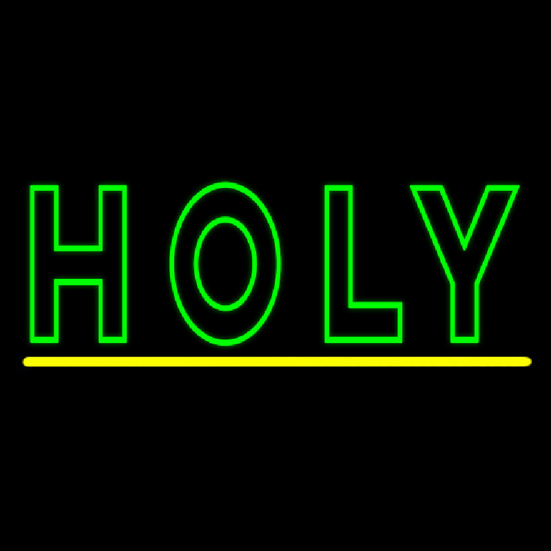 Green Holy Neon Skilt