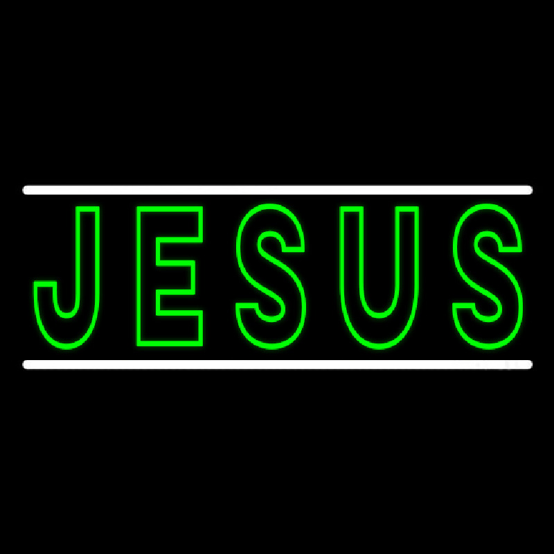 Green Jesus Block Neon Skilt