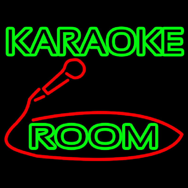 Green Karaoke Rooms Neon Skilt