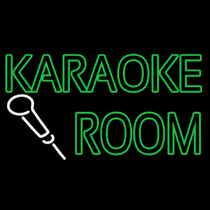 Green Karaoke Rooms Neon Skilt