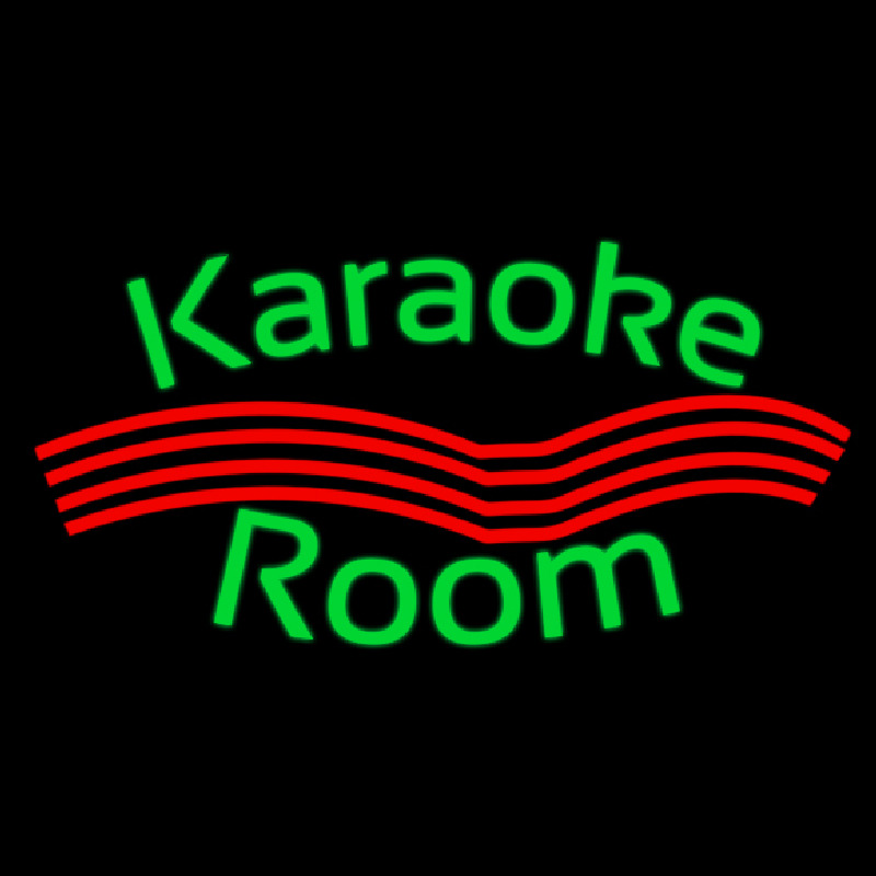 Green Karaoke Rooms Neon Skilt