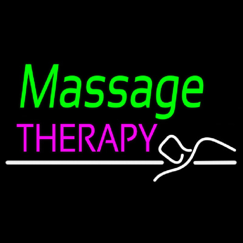 Green Massage Therapy Neon Skilt