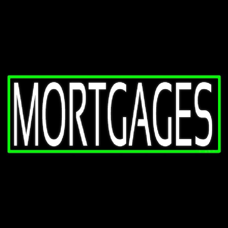 Green Mortgage With Green Border Neon Skilt