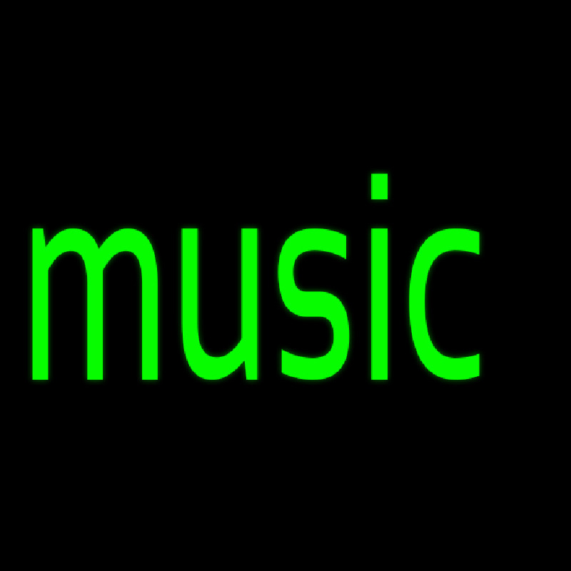 Green Music Neon Skilt