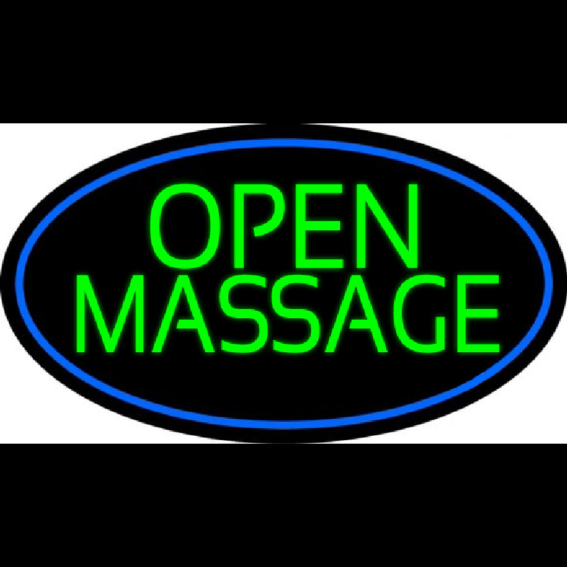 Green Open Massage Neon Skilt