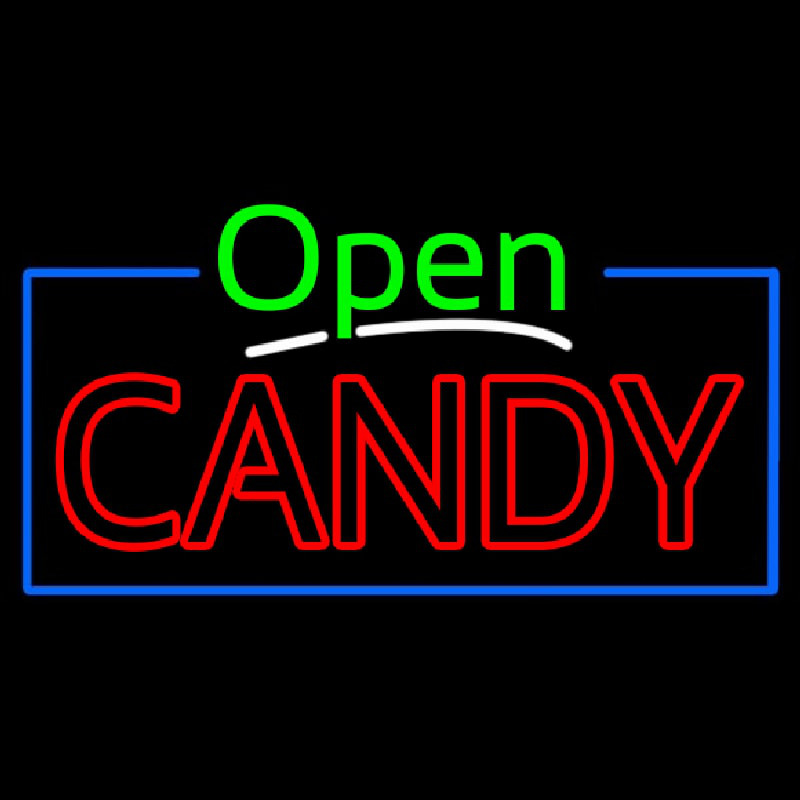 Green Open Red And Yellow Candy Neon Skilt