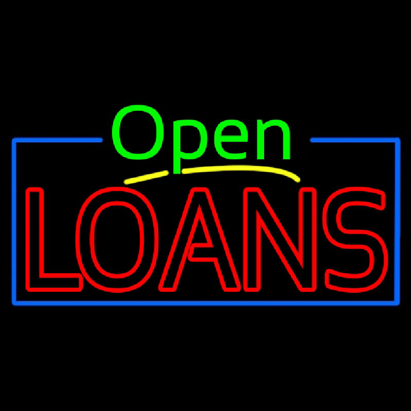 Green Open Red Double Stroke Loans Neon Skilt