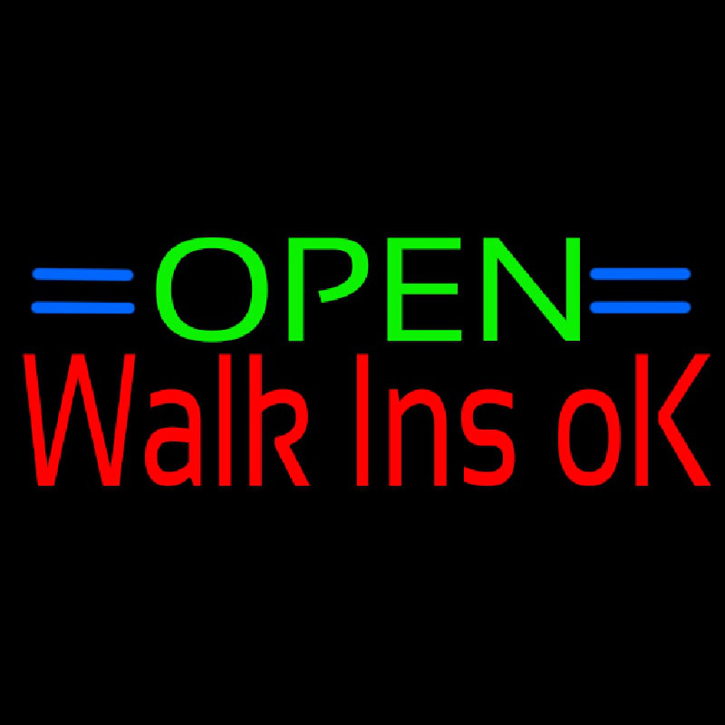 Green Open Red Walk Ins Open Neon Skilt