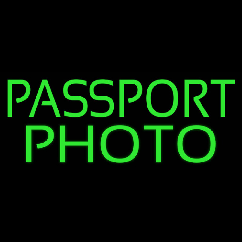 Green Passport Photo Neon Skilt