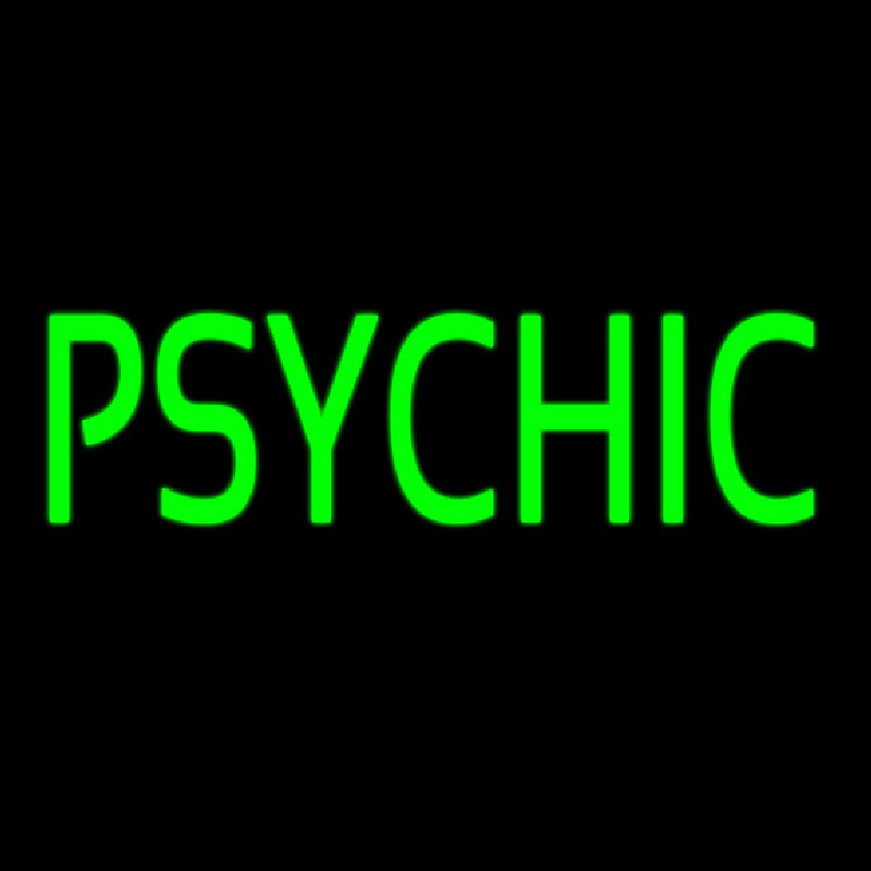 Green Psychic Neon Skilt