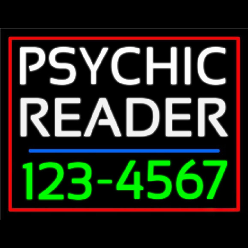 Green Psychic Reader With Phone Number Neon Skilt