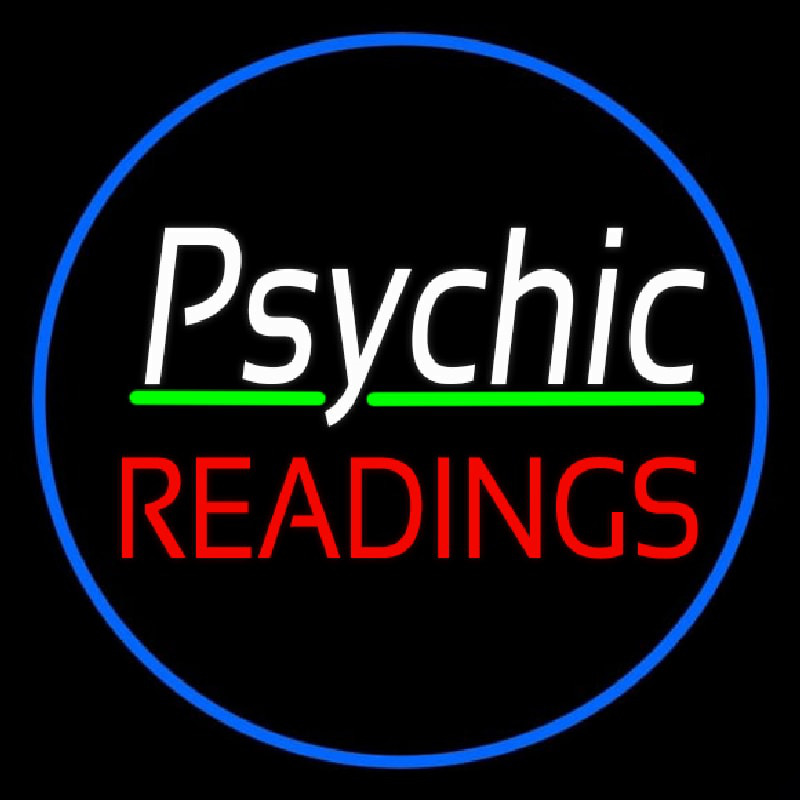 Green Psychic Readings With Border Neon Skilt