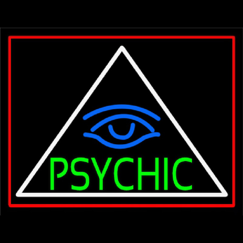 Green Psychic With Blue Eye Neon Skilt