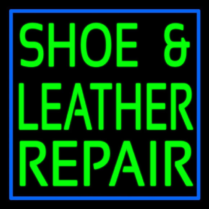 Green Shoe And Leather Repair Neon Skilt