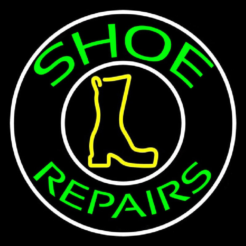 Green Shoe Repairs Neon Skilt