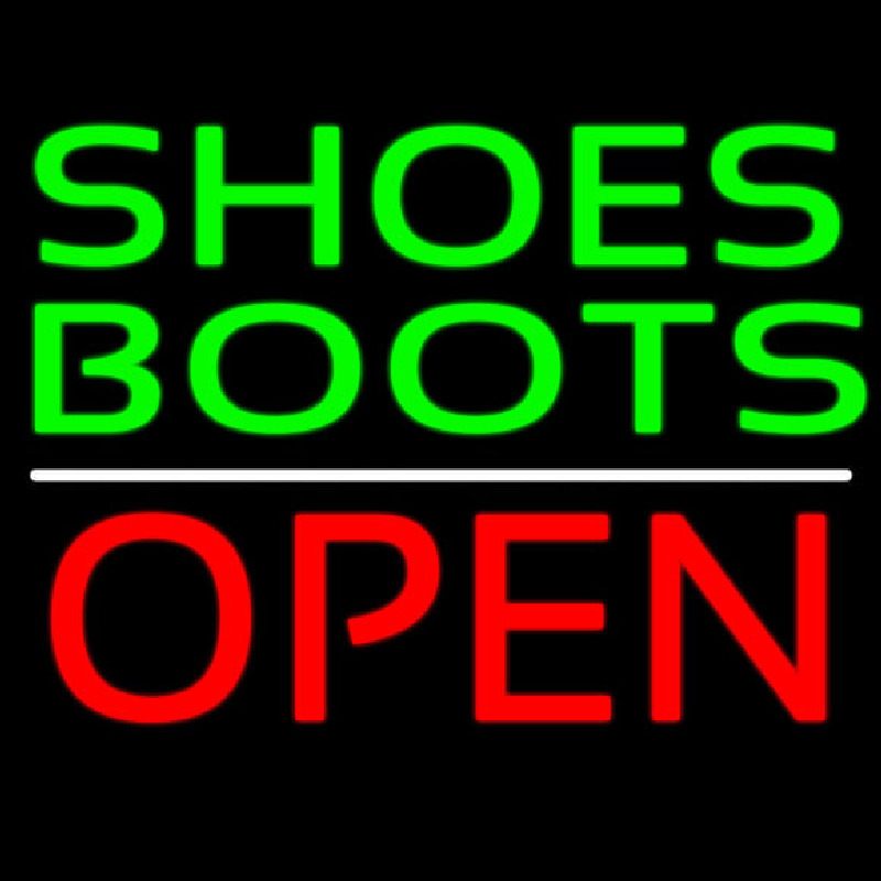 Green Shoes Boots Open Neon Skilt