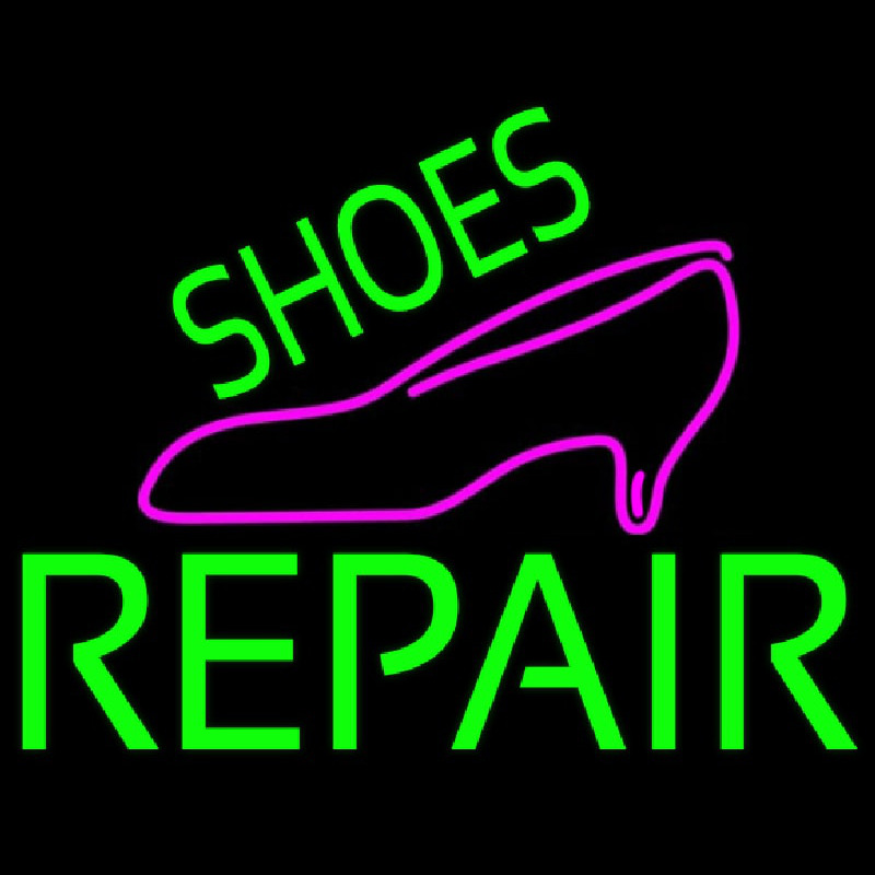 Green Shoes Repair Pink Sandal Neon Skilt