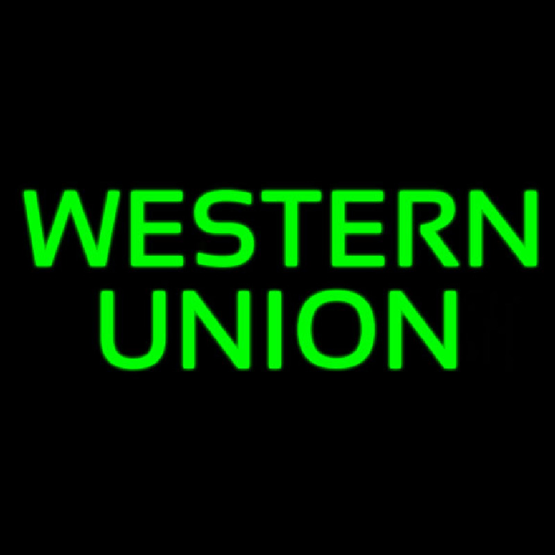 Green Western Union Neon Skilt