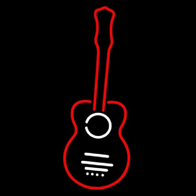 Guitar In Red 1 Neon Skilt