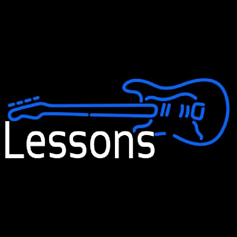 Guitar Logo Lessons 1 Neon Skilt