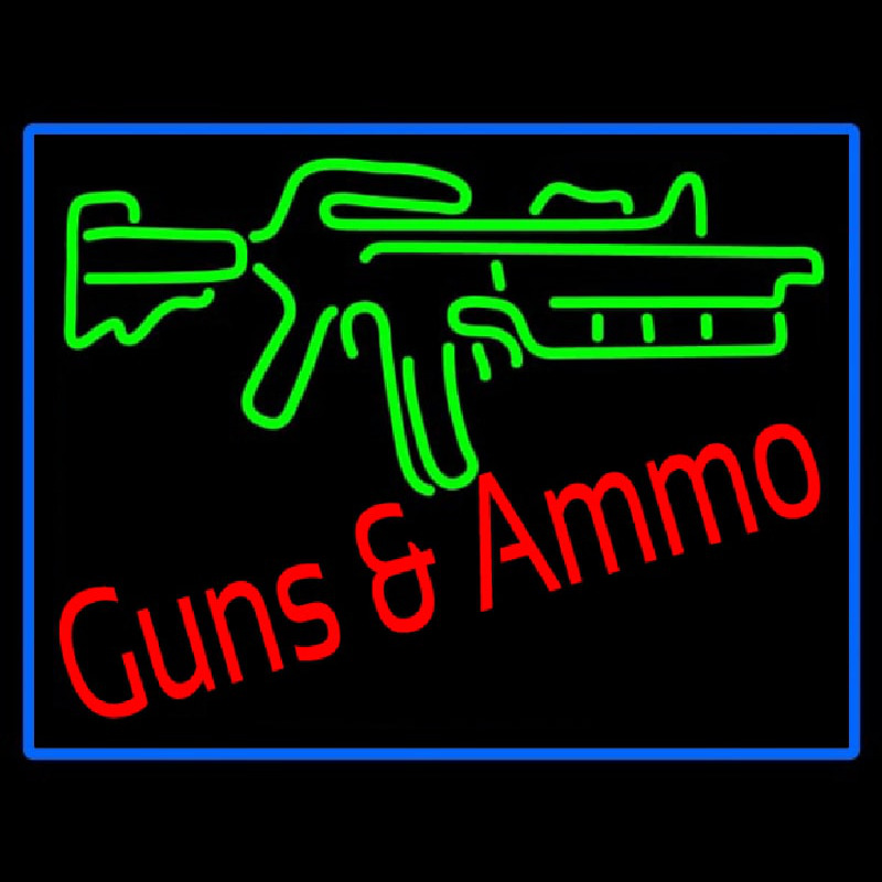 Gun Ammo Neon Skilt