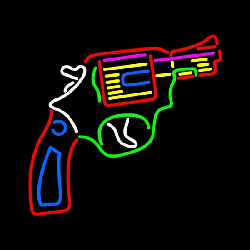 Gun Logo Neon Skilt