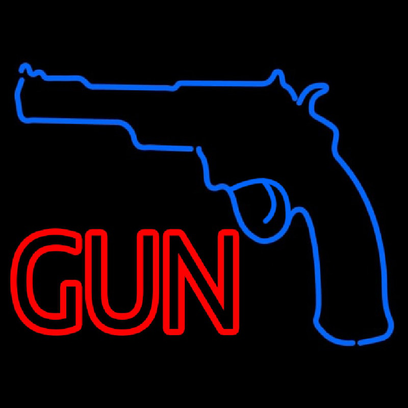 Gun With Logo Neon Skilt