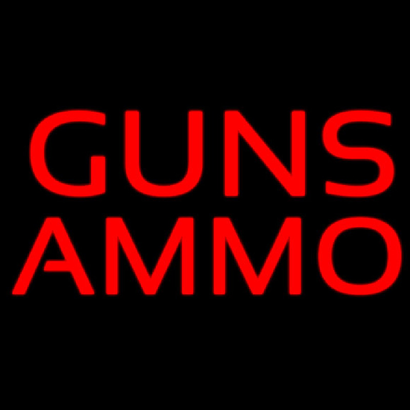 Guns Ammo Neon Skilt