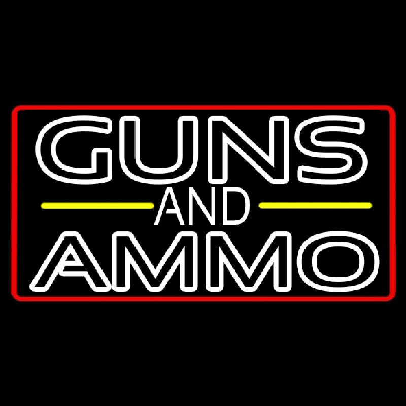 Guns And Ammo Neon Skilt