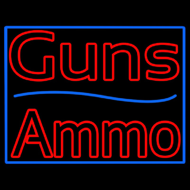 Guns Blue Line Ammo Neon Skilt