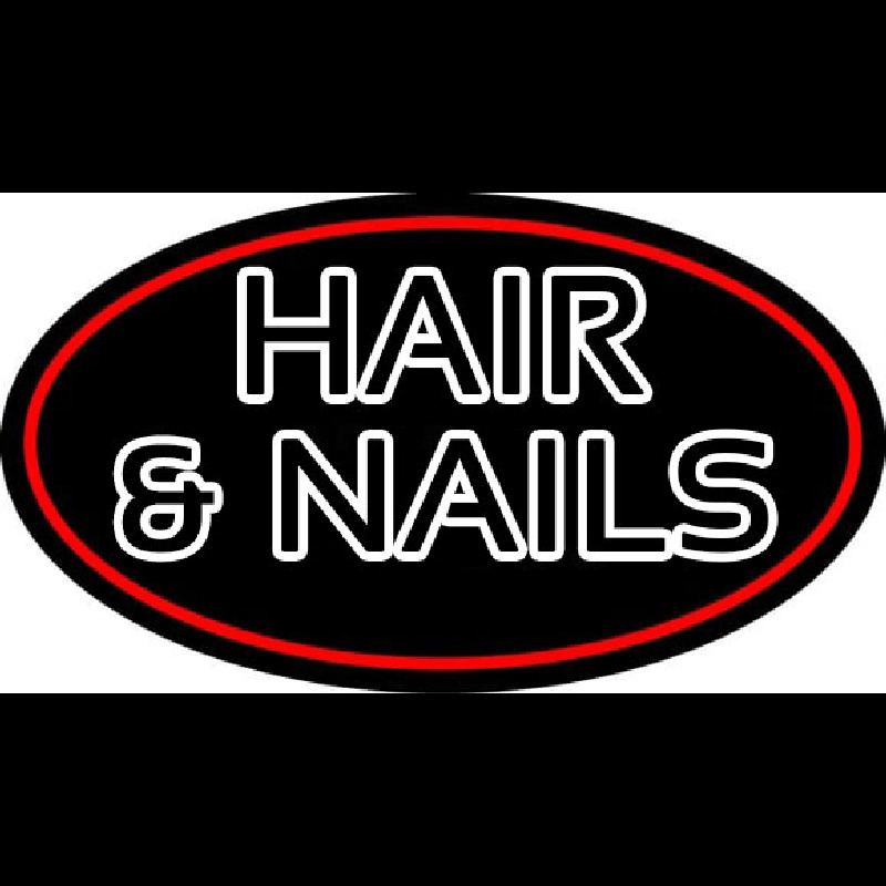 Hair And Nails Double Stroke Neon Skilt