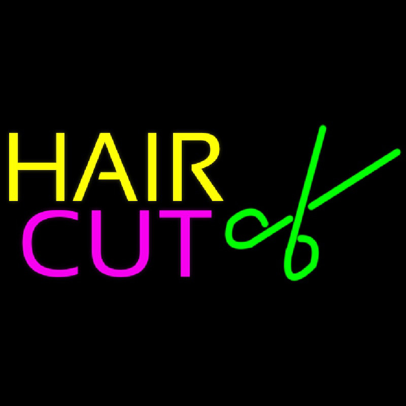 Hair Cut Logo Neon Skilt