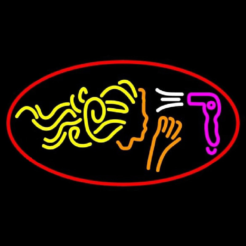 Hair Dryer Logo Neon Skilt