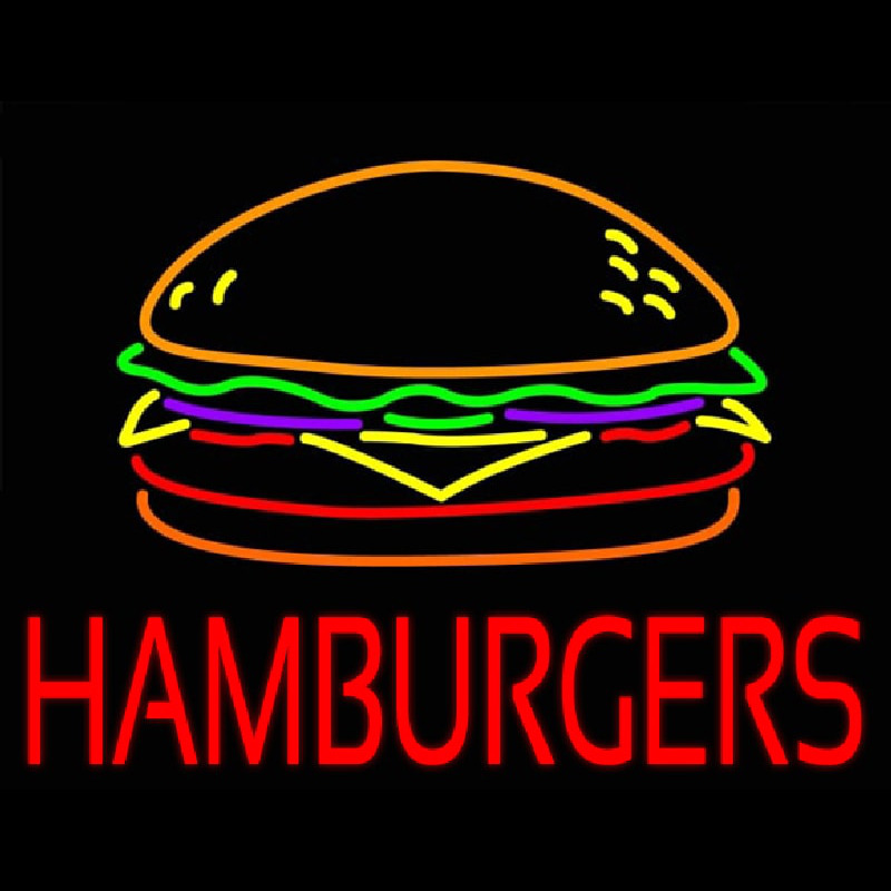 Hamburgers Neon Skilt