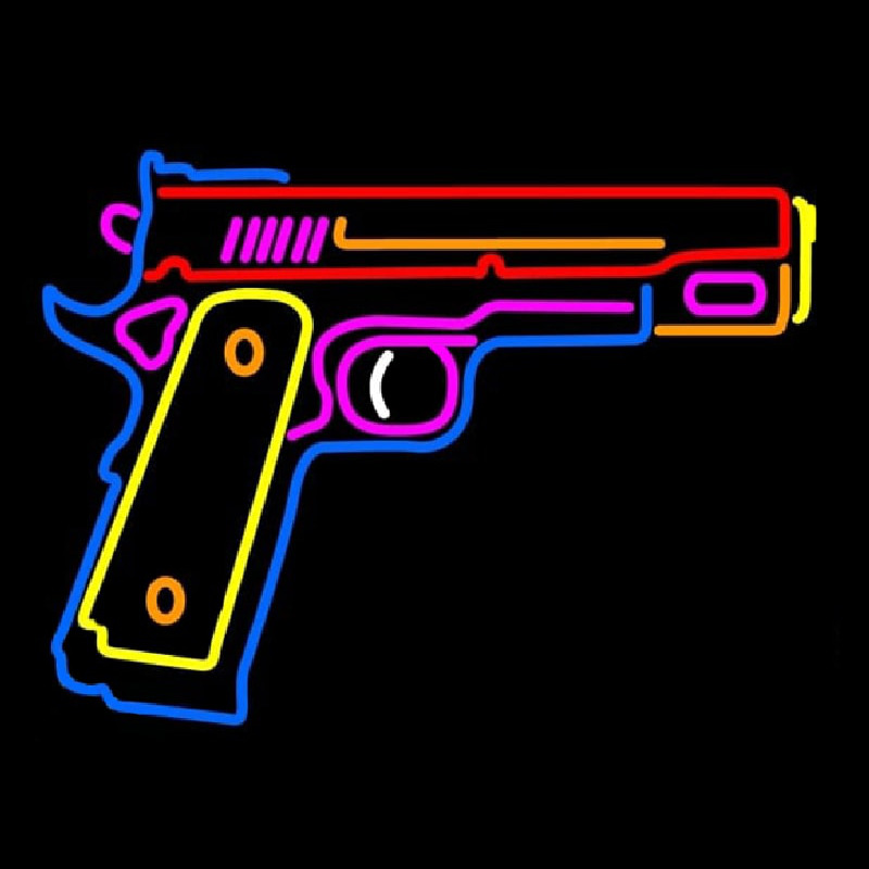 Hand Gun Neon Skilt