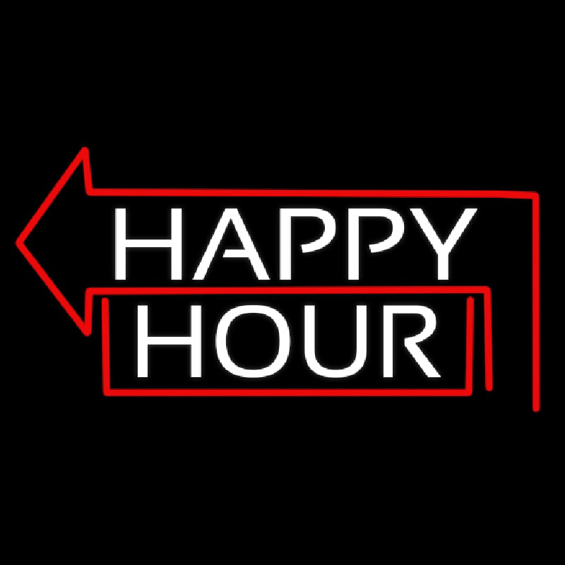 Happy Hour With Arrow Neon Skilt