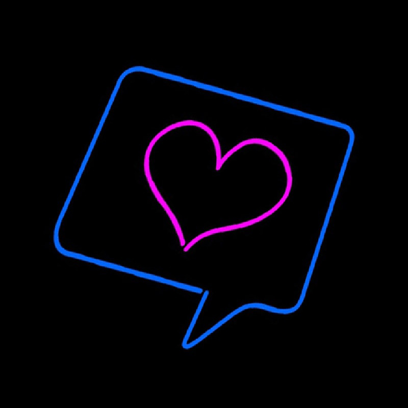 Heart With Blue Border Neon Skilt