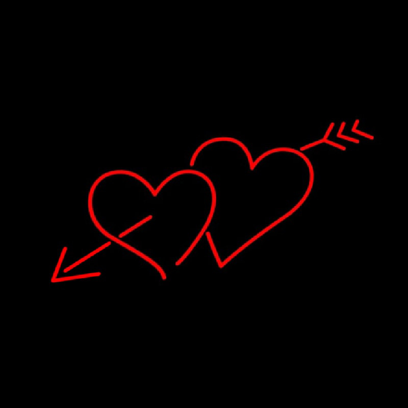 Heart With Red Arrow Neon Skilt