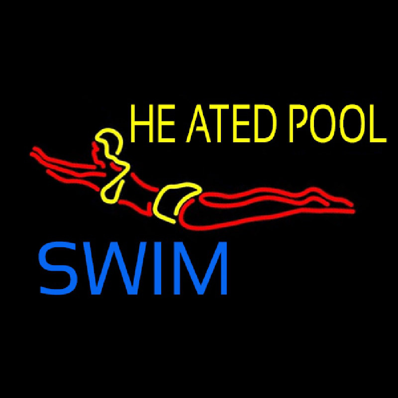 Heated Pool Swim Neon Skilt