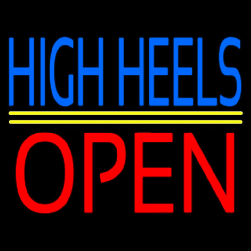 High Heels Open With Line Neon Skilt