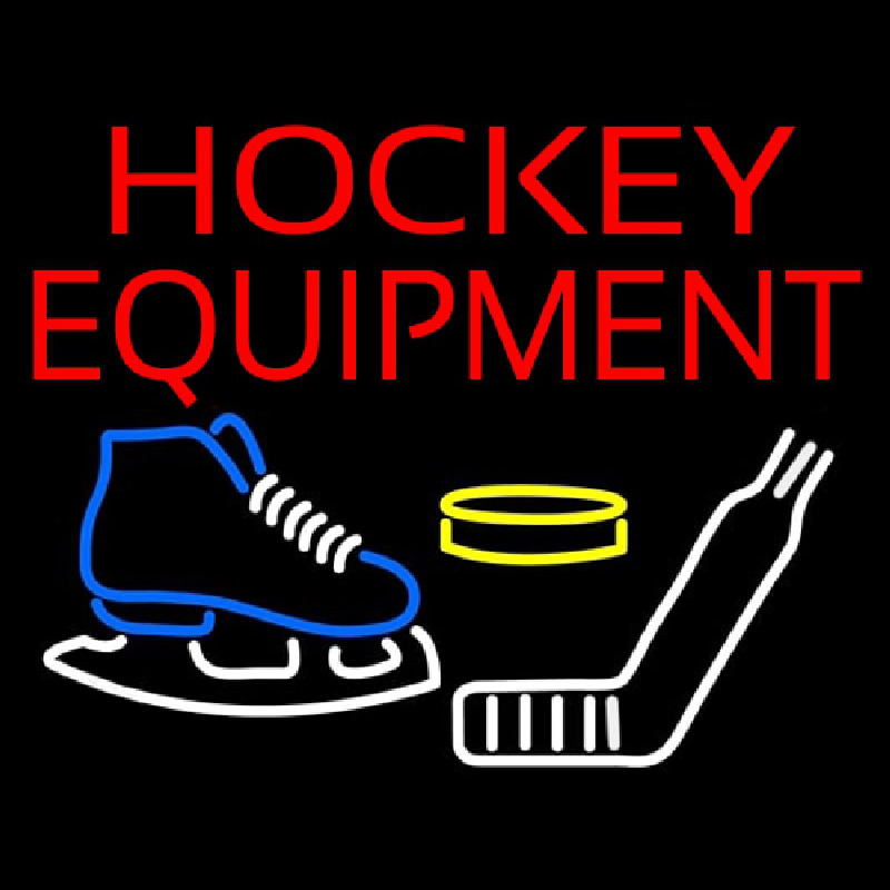 Hockey Equipment Neon Skilt